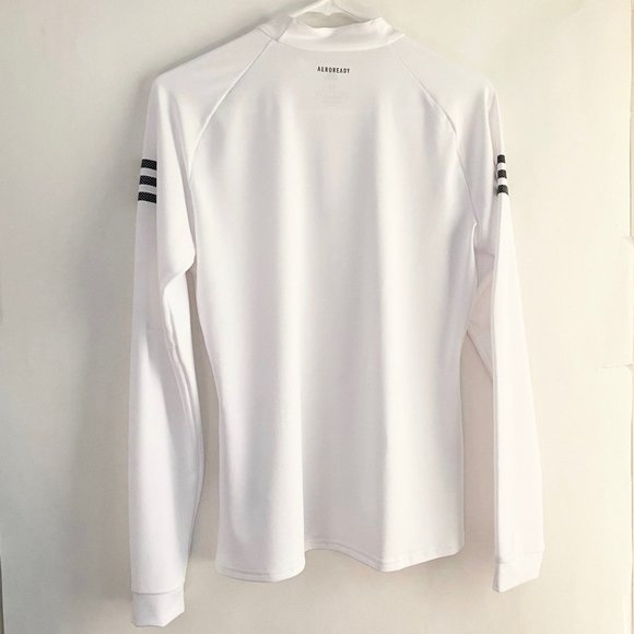 NWOT Adidas Club Mid-layer 1/4 Zip Long Sleeve Women - White, Black size M - Picture 2 of 11